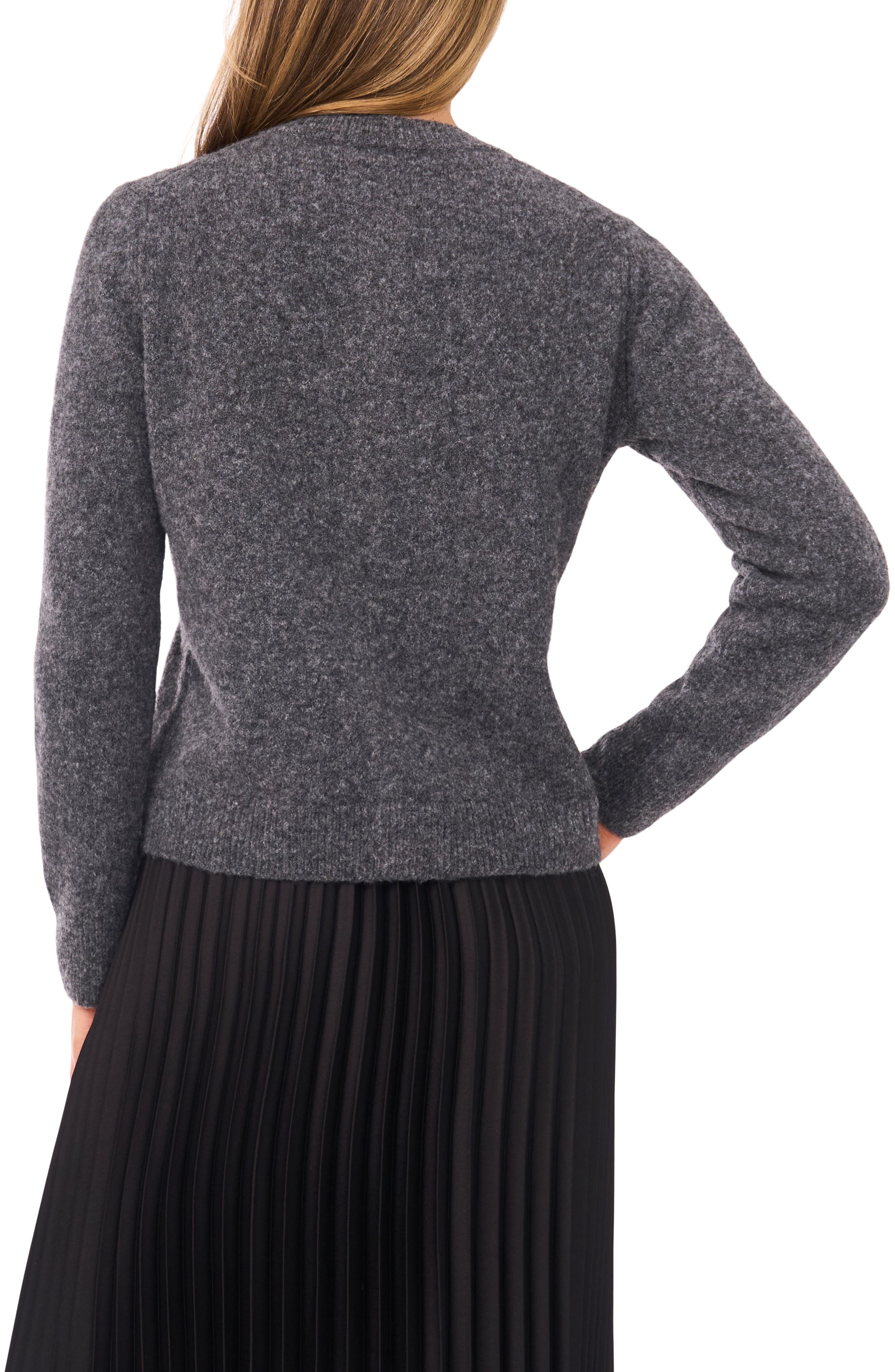 Fuzzy Crewneck Cardigan - image 2