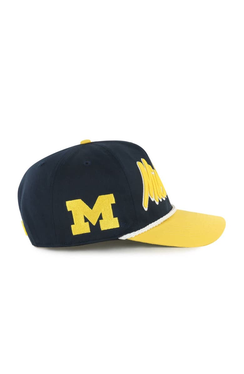 '47 Men's '47 Navy Michigan Wolverines Dropshadow Rope Hitch Adjustable Hat, Alternate, color, 