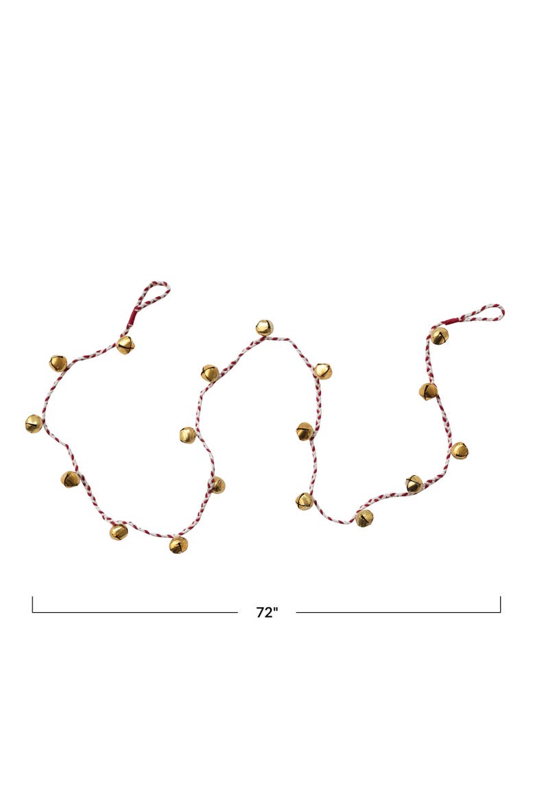 Jingle Bell Garland with Braided Cotton Cord, Alternate, color, Multicolor