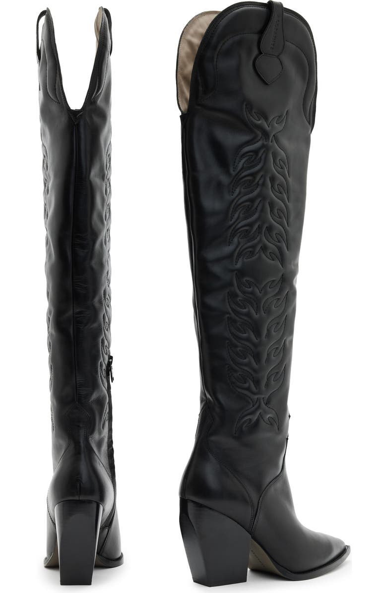 AllSaints Roxanne Over the Knee Western Boot, Alternate, color,