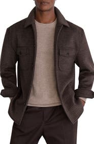 Reiss Liam Checked Wool Blend Shirt Jacket