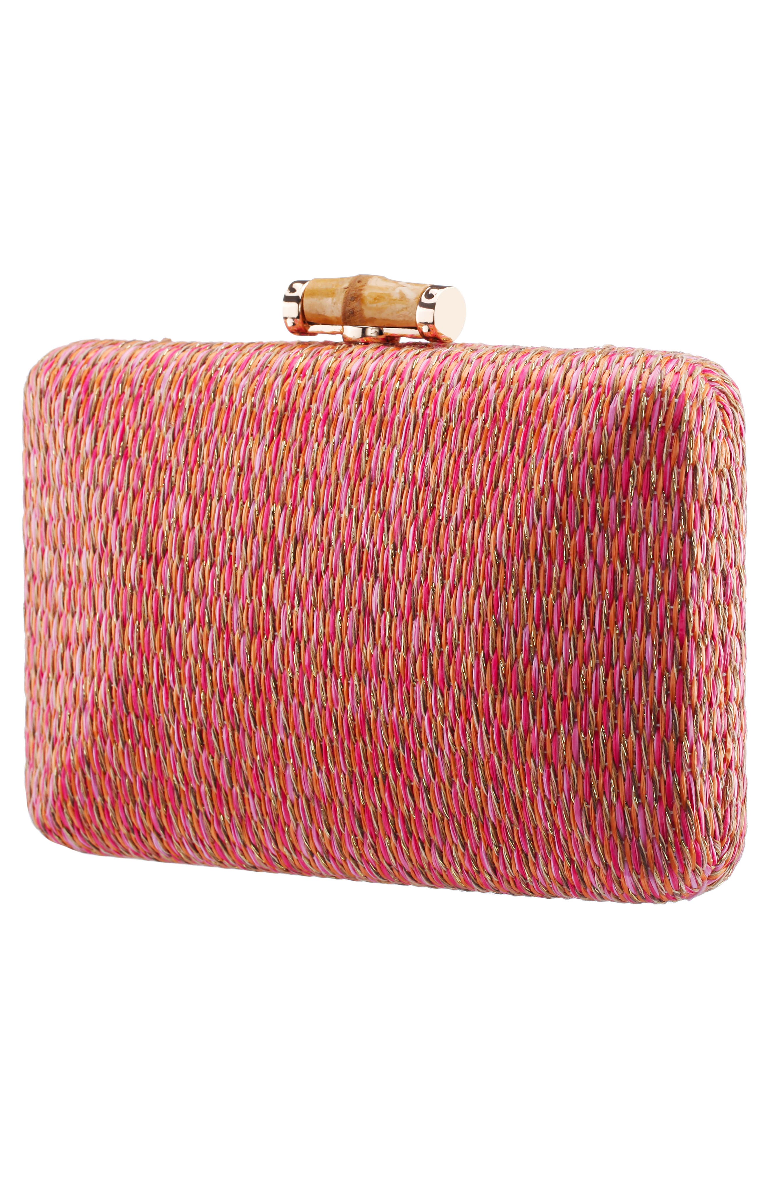 Malia Frame Clutch, Alternate, color, PINK MULTI