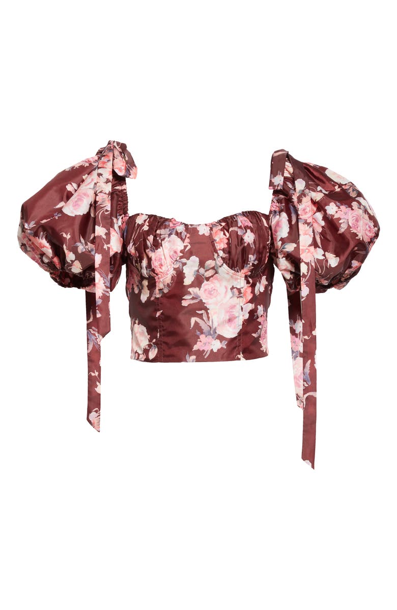 LoveShackFancy Jansen Puff Sleeve Crop Top, Alternate, color, 