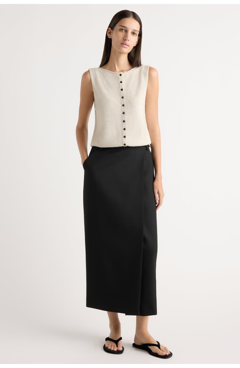 Modern Citizen Spencer Suiting Wrap Maxi Skirt, Alternate, color, Black