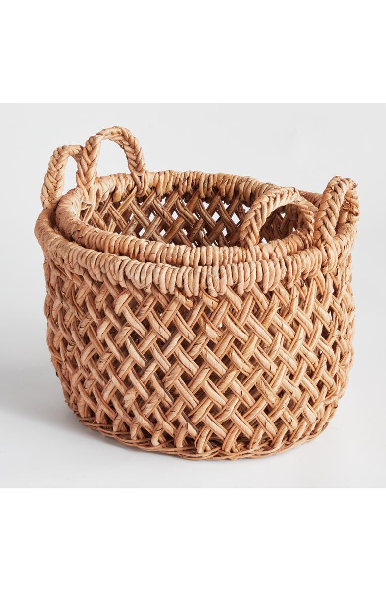 Napa Home & Garden Emlyn Rattan Decorative Baskets Set of 2 With Side Handles, Main, color, 