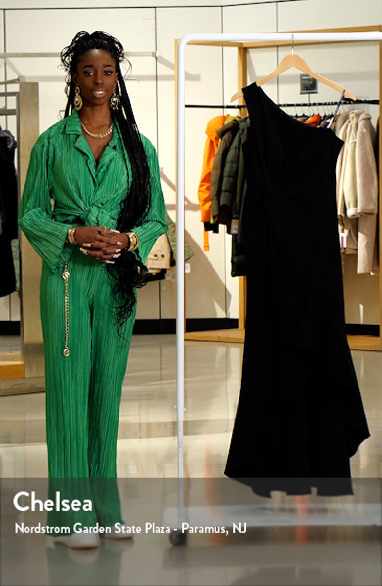 Ruffle Detail One-Shoulder High-Low Gown, sales video thumbnail