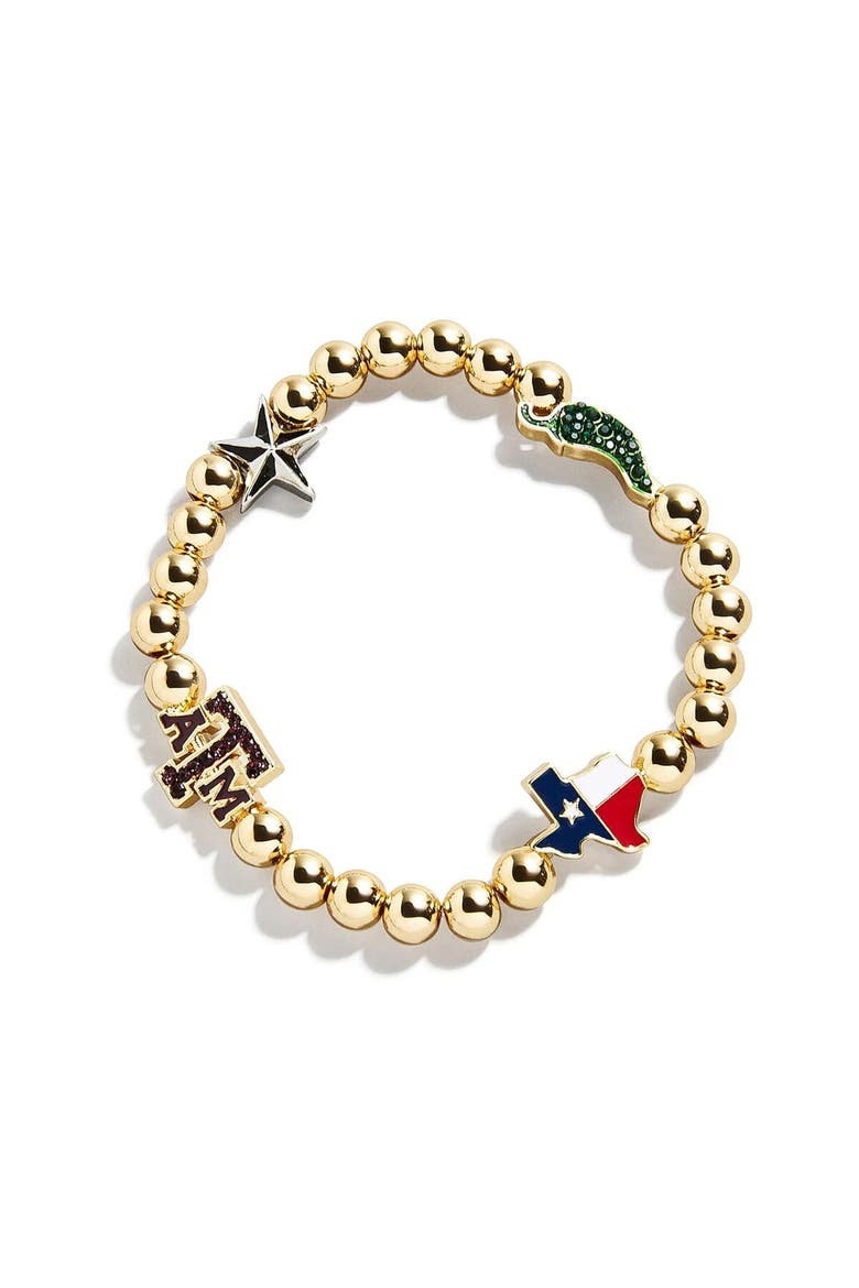 Texas A&M Aggies Mixed Icon Pisa Bracelet, Main, color, Gold