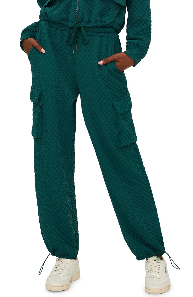 Beach Riot Starla Quilted Sweatpants, Main, color, Pine Quilt