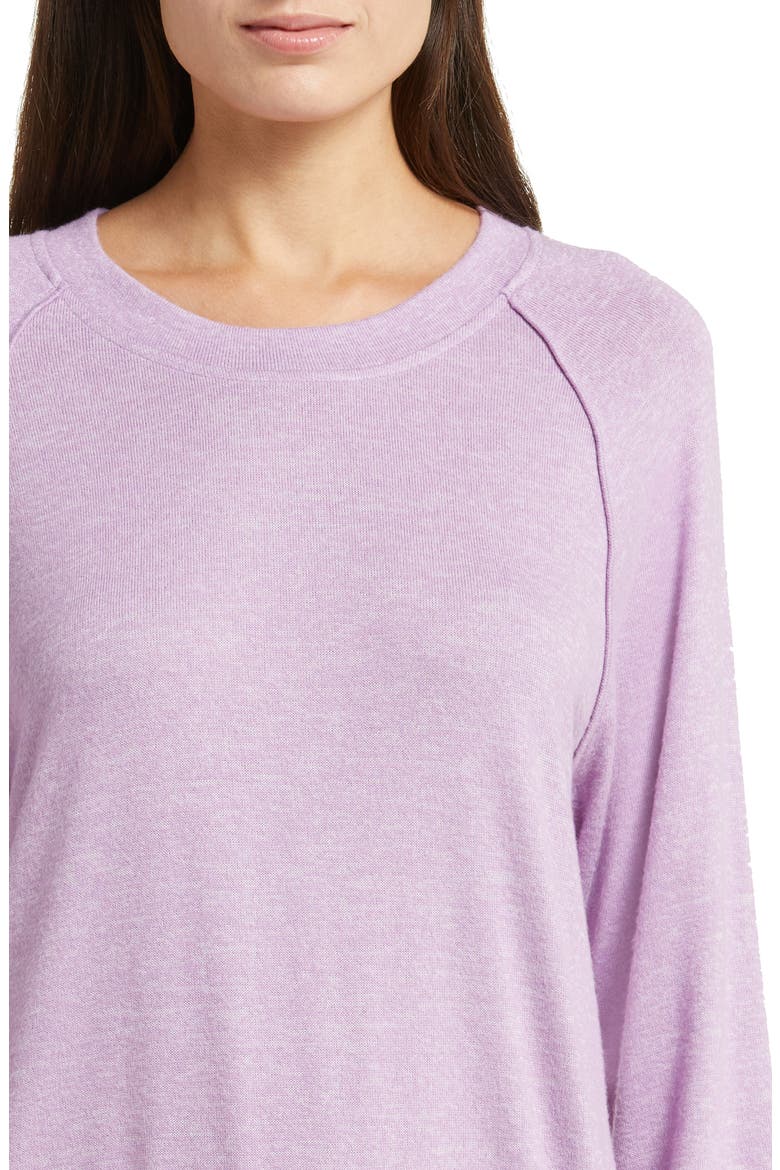 Gable Brushed Drawstring Pullover & Joggers Lounge Set, Alternate, color, PURPLE PUNCH HEATHER
