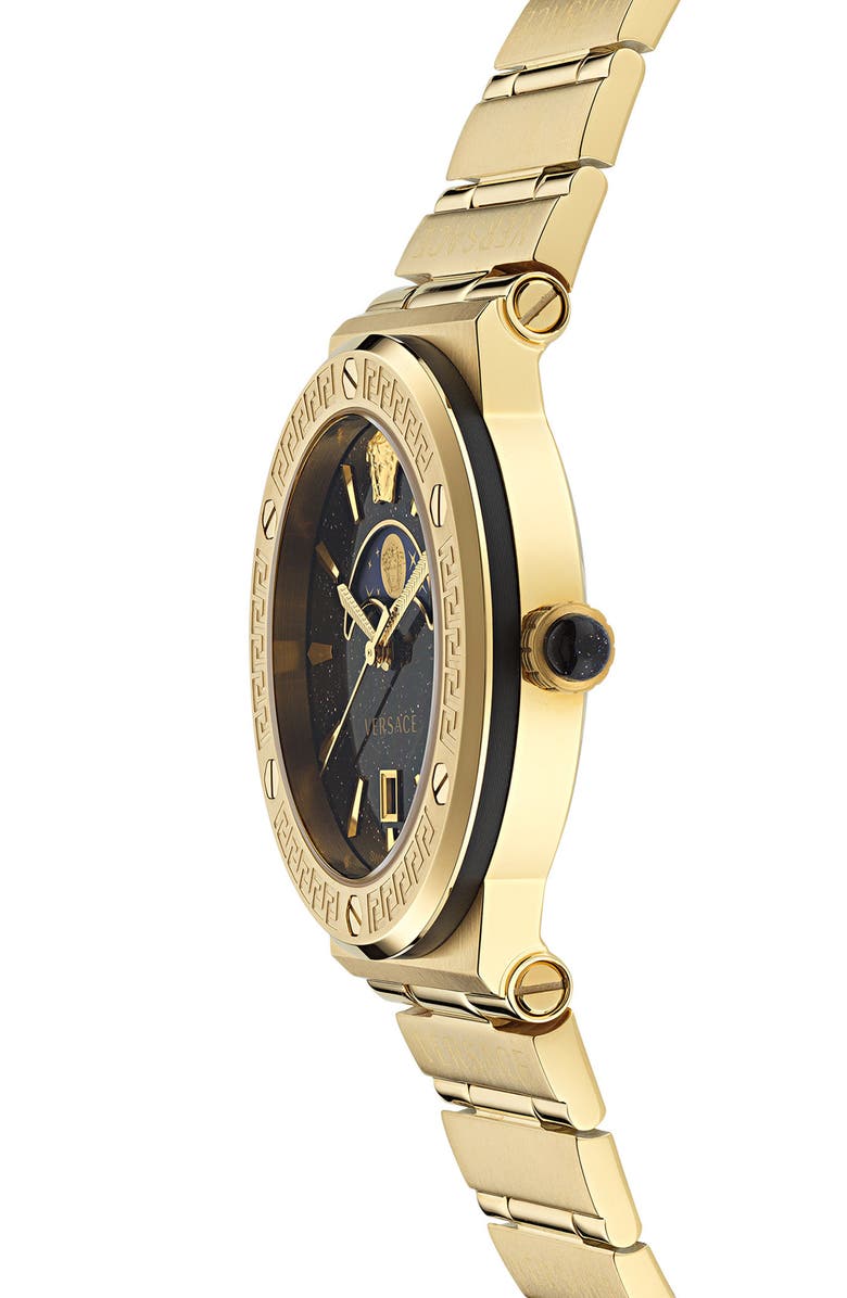 Versace Greca Logo Bracelet Watch, 38mm, Alternate, color, Ip Yellow Gold