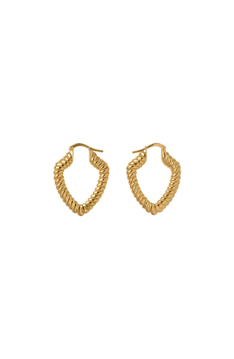 Burberry Small Shield Twisted Hoop Earrings, Alternate, color, Gold