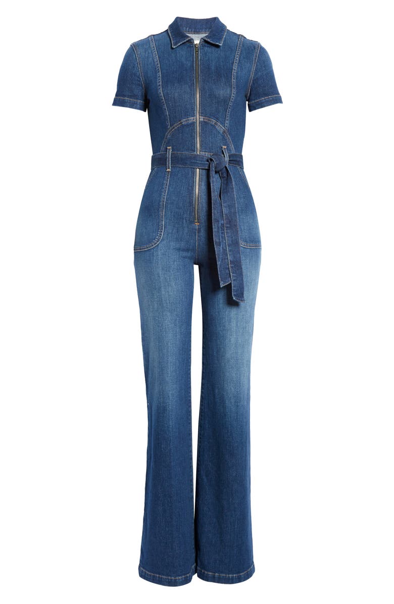 Alice + Olivia Jeans Alice + Olivia Wide Leg Jumpsuit, Alternate, color,