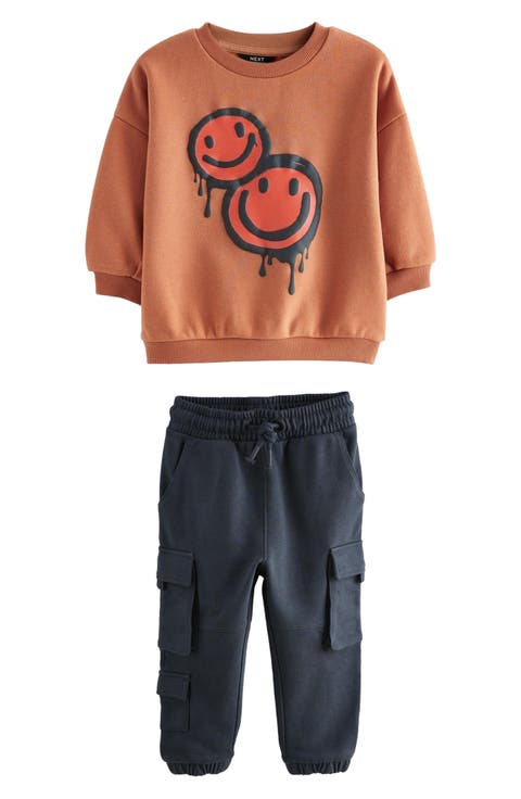 Kids' Smiley Graphic Sweatshirt & Pants Set