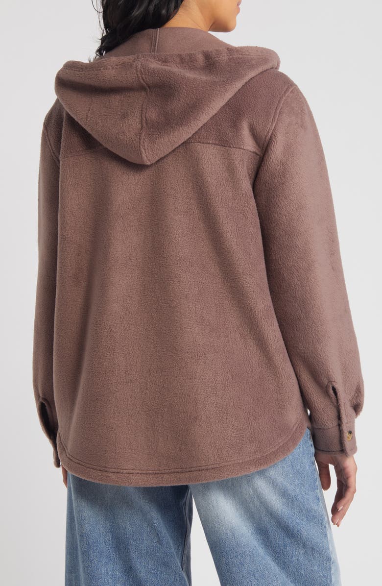 Thread & Supply Hooded Fleece Shacket, Alternate, color, Plum