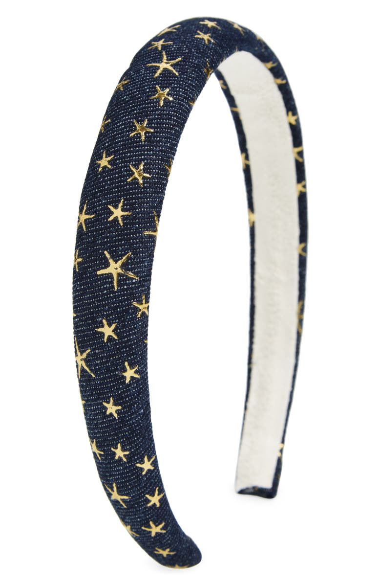 Cara Kids' Star Denim Headband, Main, color, Denim