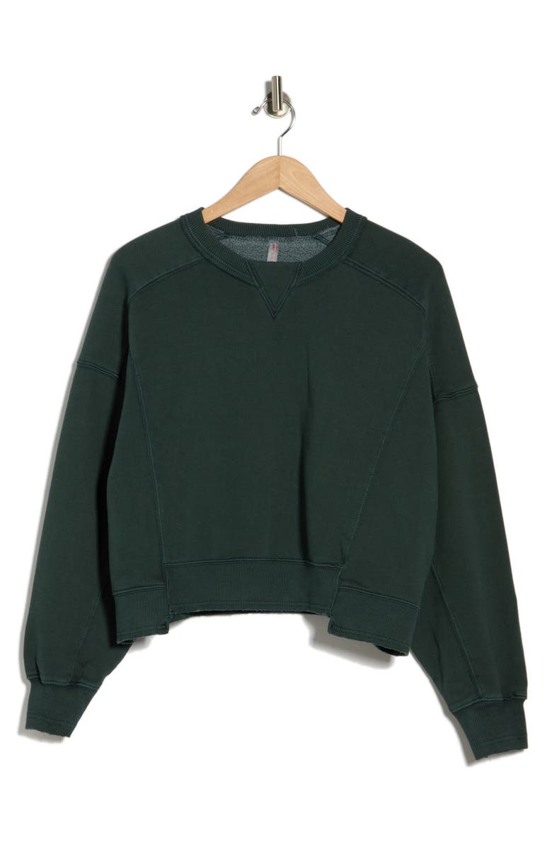 Free People FP Movement Intercept Cotton Blend Sweatshirt, Alternate, color, Evergreen