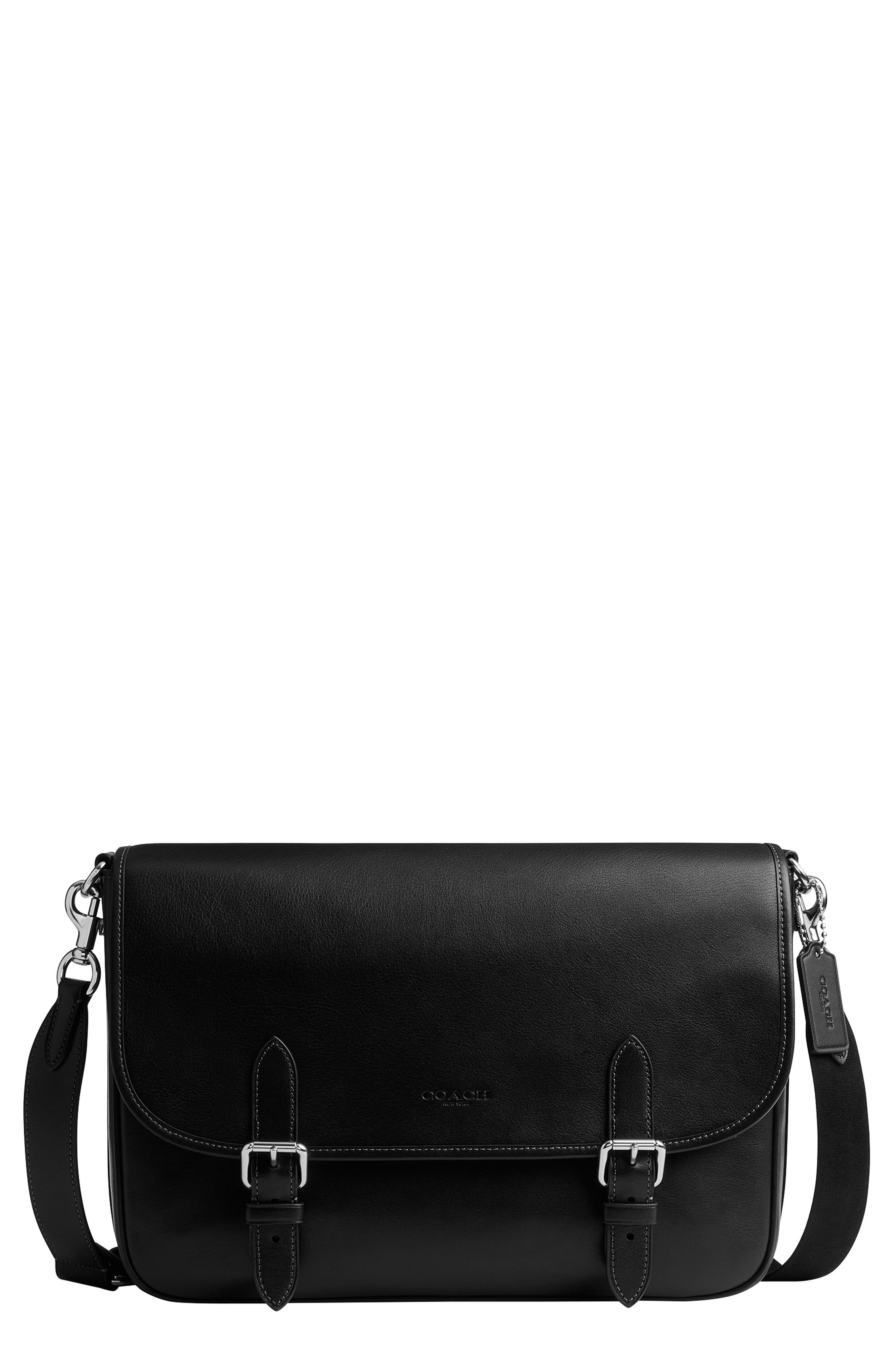 COACH Hitch Leather Messenger Bag, Main, color, 