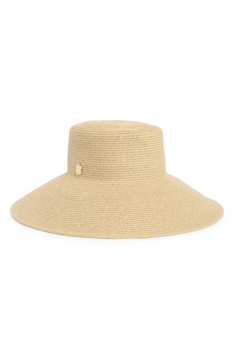 Down Brim Straw Floppy Hat