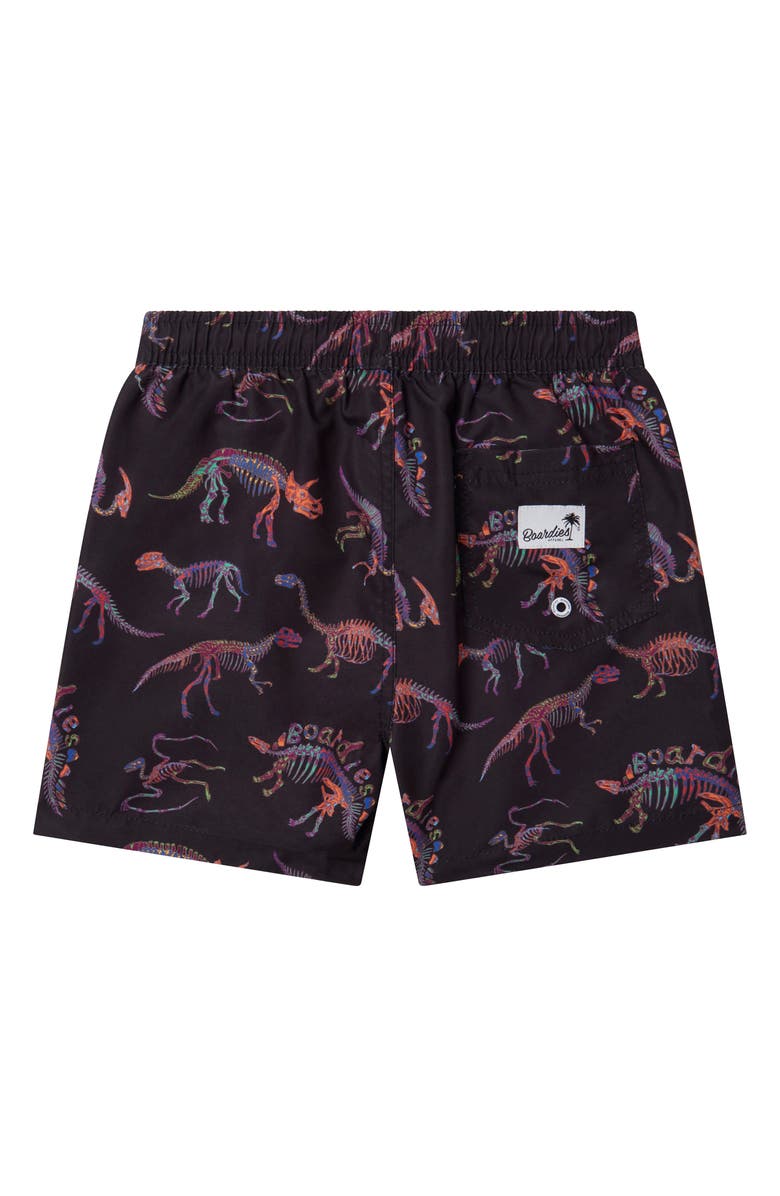 Boardies Kids' Dino Bones Swim Trunks, Alternate, color, Black