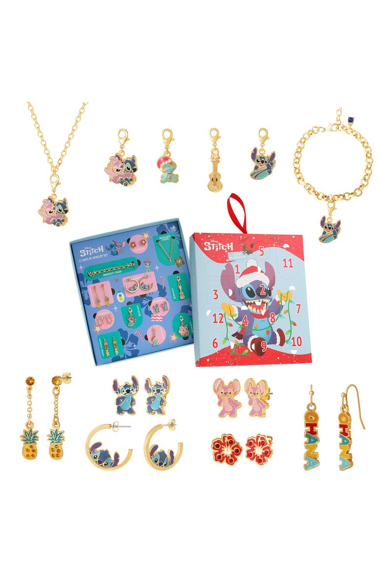 Disney Lilo & Stitch Advent Calendar 12-Piece Jewelry Set, Main, color, Multicolor