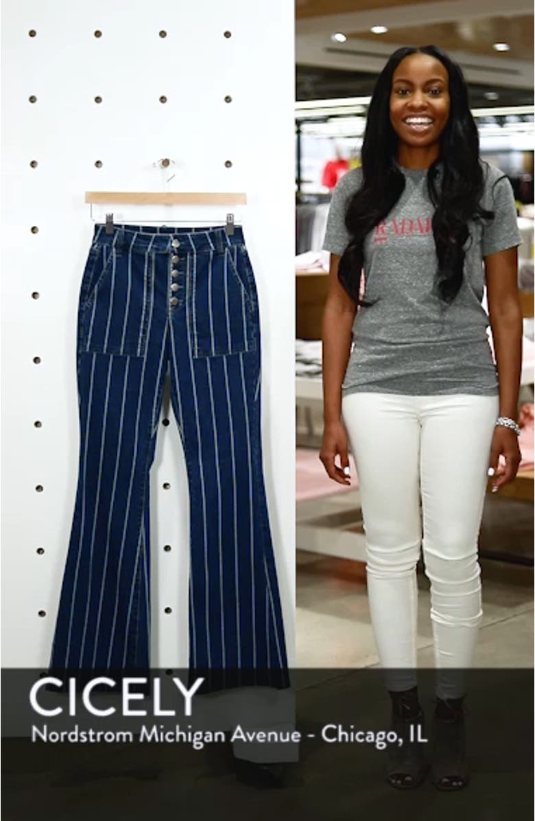 Stripe High Waist Flare Jeans, sales video thumbnail