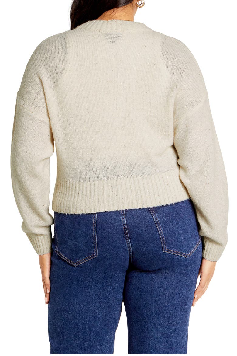 Remy Metallic Crop Cardigan, Alternate, color, CREAM