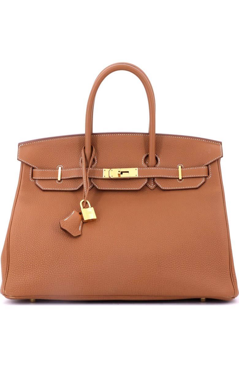 Pre-Owned Hermes Birkin Handbag Brown Togo with Gold Hardware 35, Main, color, Gold