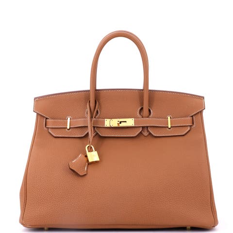 Birkin Handbag Brown Togo with Gold Hardware 35