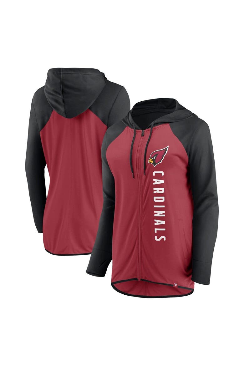Women's Fanatics Branded Cardinal/Black Arizona Cardinals Forever Fan Full-Zip Hoodie, Main, color, Cardinal