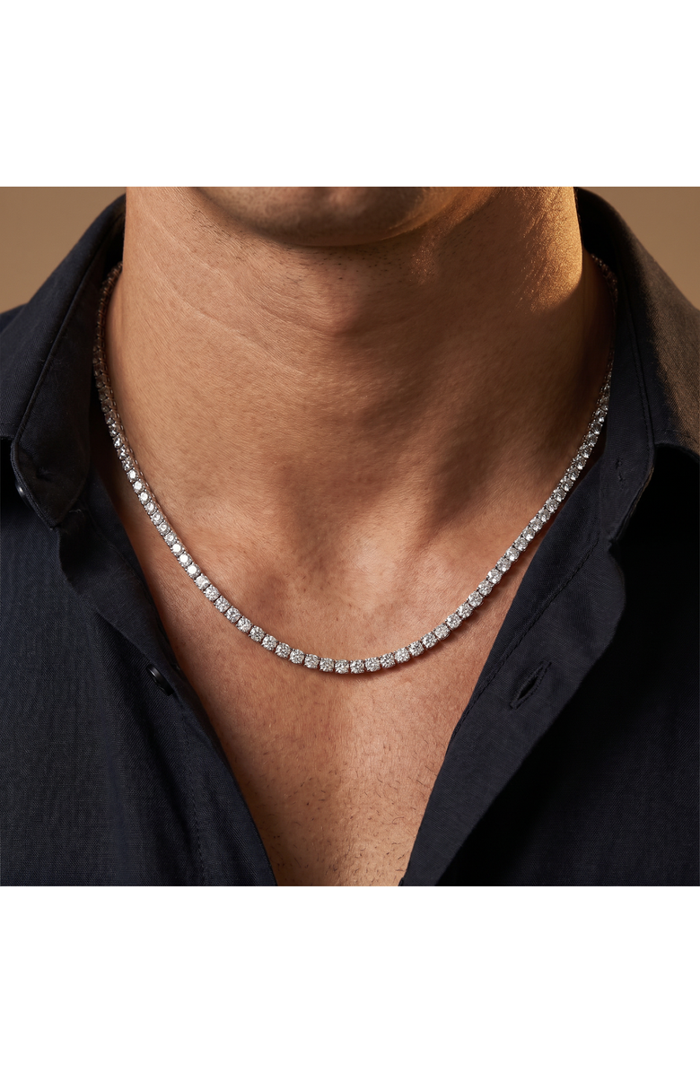Bliss Diamond Certified 38.34Ct Natural Diamond 25.5" Tennis Necklace 14k Gold, Alternate, color, 14K White Gold