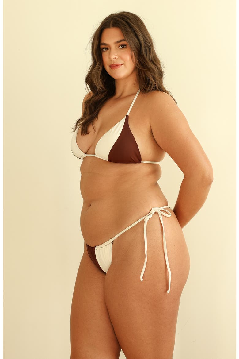 Eve Cheeky Bikini Bottom, Alternate, color, Mocha/Ivory