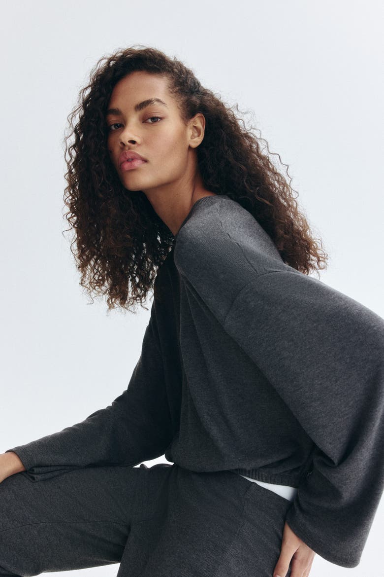 Oversized Top, Main, color, Dark gray melange