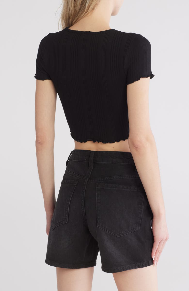 ASOS DESIGN Rib Lettuce Edge T-Shirt, Alternate, color, 