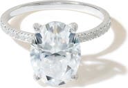 YS GEMS Oval Moissanite Pavé Ring