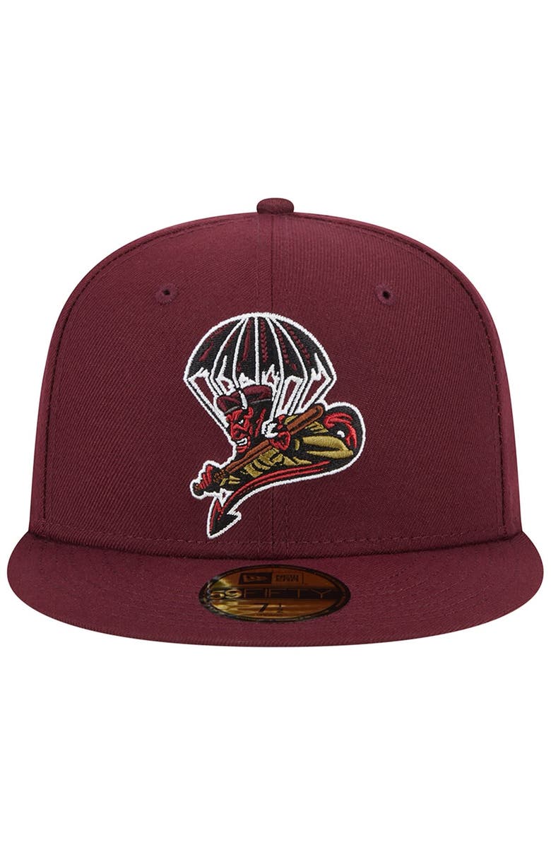 New Era Men's New Era Maroon Fayetteville Woodpeckers Theme Nights Eighty Deuces 59FIFTY Fitted Hat, Alternate, color, 