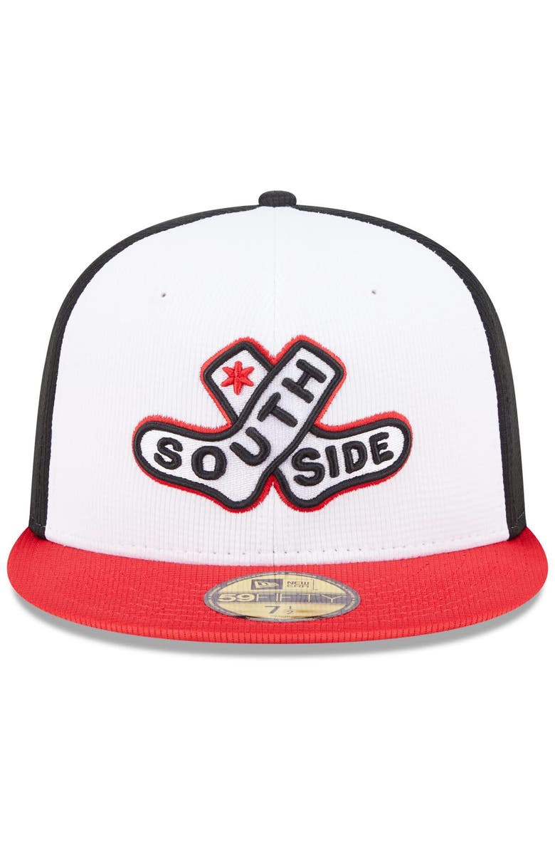 New Era Men's New Era White/Red Chicago White Sox 2025 City Connect Batting Practice 59FIFTY Fitted Hat, Alternate, color, White
