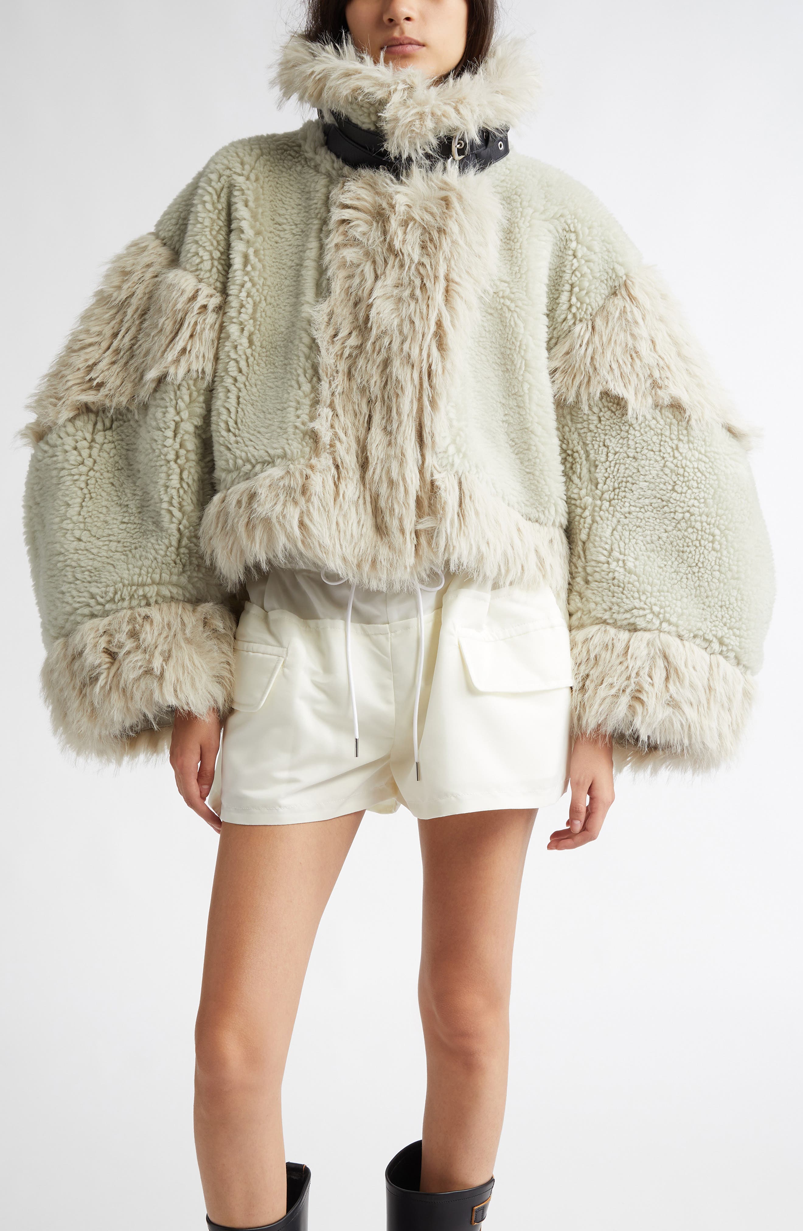 Faux Fur Crop Jacket - image 1