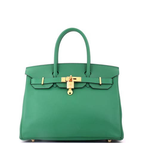Birkin Handbag Green Epsom with Gold Hardware 30