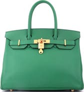 Pre-Owned Hermes Birkin Handbag Green Epsom with Gold Hardware 30