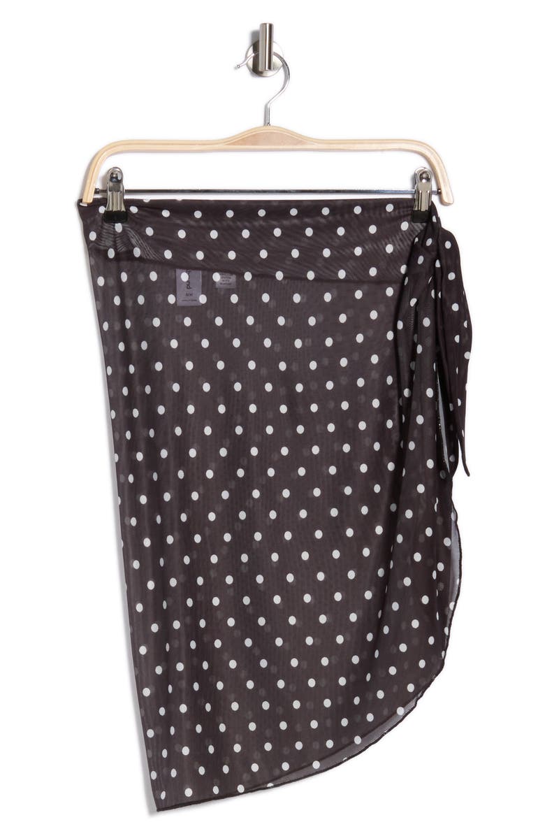 Abound Printed Mesh Sarong, Alternate, color, Black White Polka Dot
