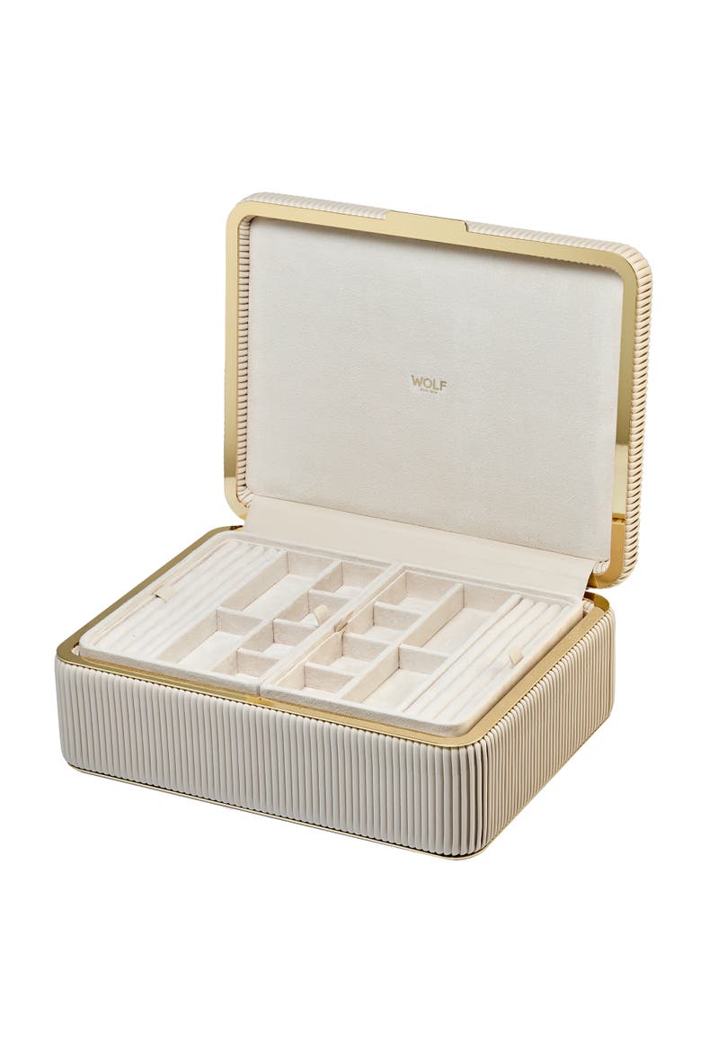 Bella Large Jewelry Box, Alternate, color, Bone