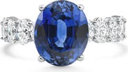 Bliss Diamond 7 1/2Ct Oval Blue Sapphire Diamond Engagement Ring 14k Gold Lab Grown
