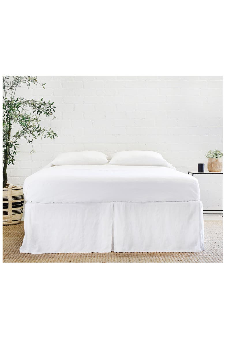 Pleated Linen Bed Skirt, Alternate, color, WHITE