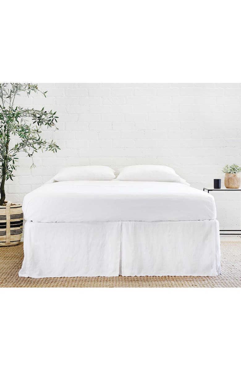 Pom Pom at Home Pleated Linen Bed Skirt, Alternate, color, White