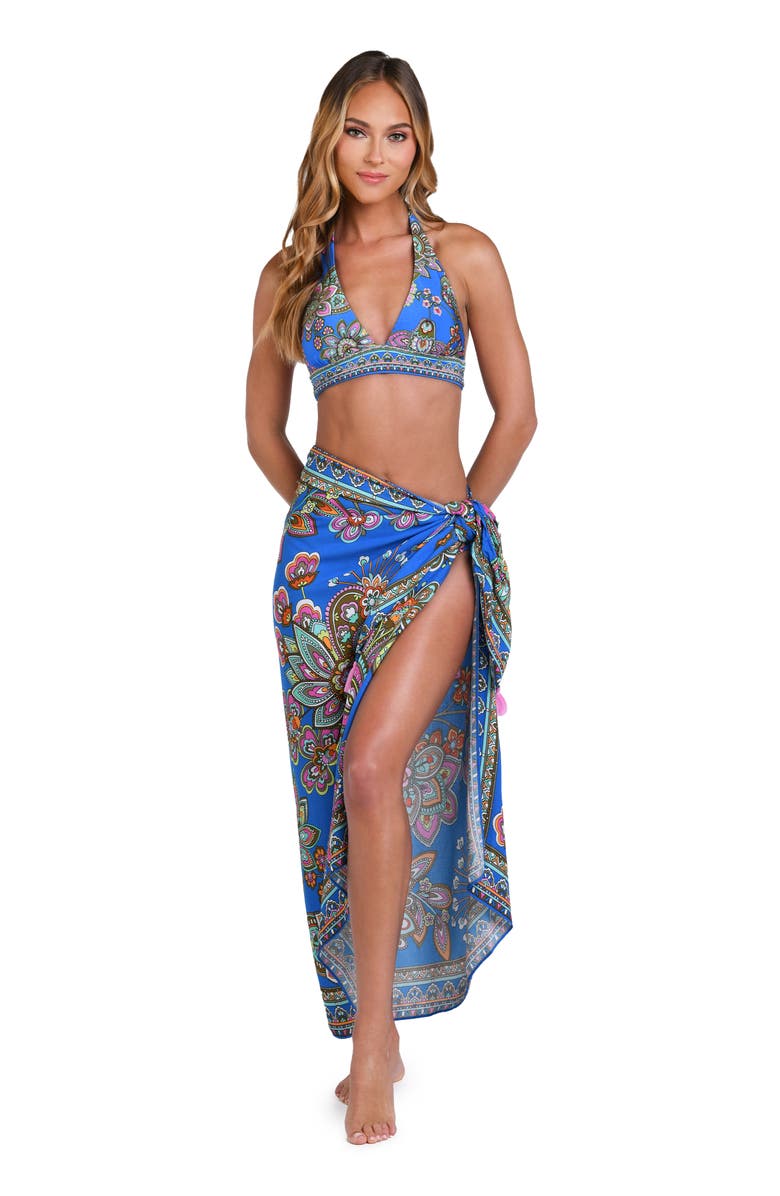 Sunshine 79 Beatnik Blossom Pareo, Alternate, color, Pacific Blue