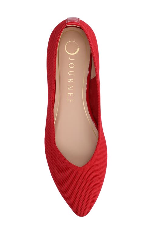 Journee Collection Minnah Knit Almond Toe Flat In Red