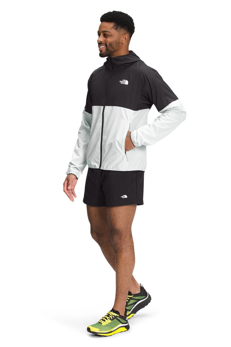 Flyweight Wind Resistant Zip Hoodie, Alternate, color, TNF BLACK/ TIN GREY