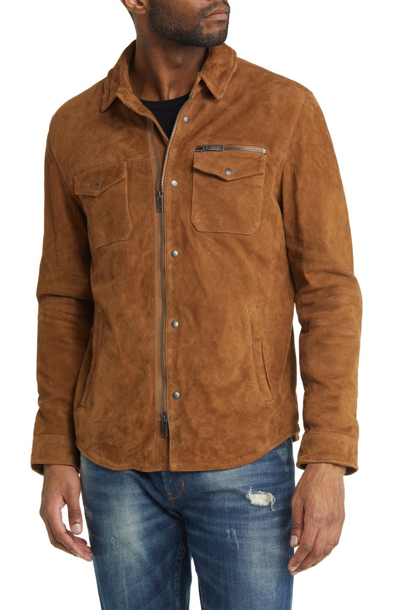 John Varvatos Star USA Shilo Suede Shirt Jacket, Alternate, color,