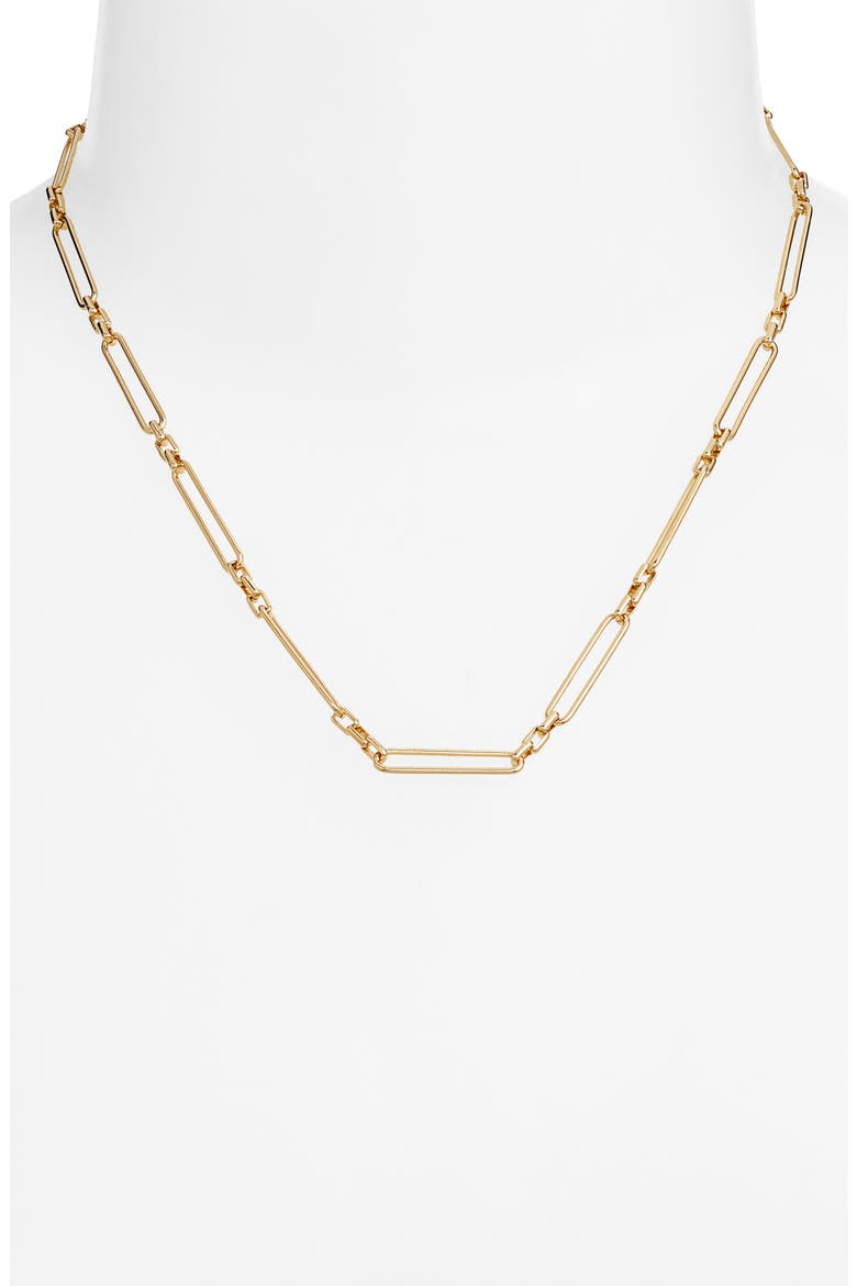 Demi Fine Paper CLip Necklace, Alternate, color, 14K GOLD PLATED