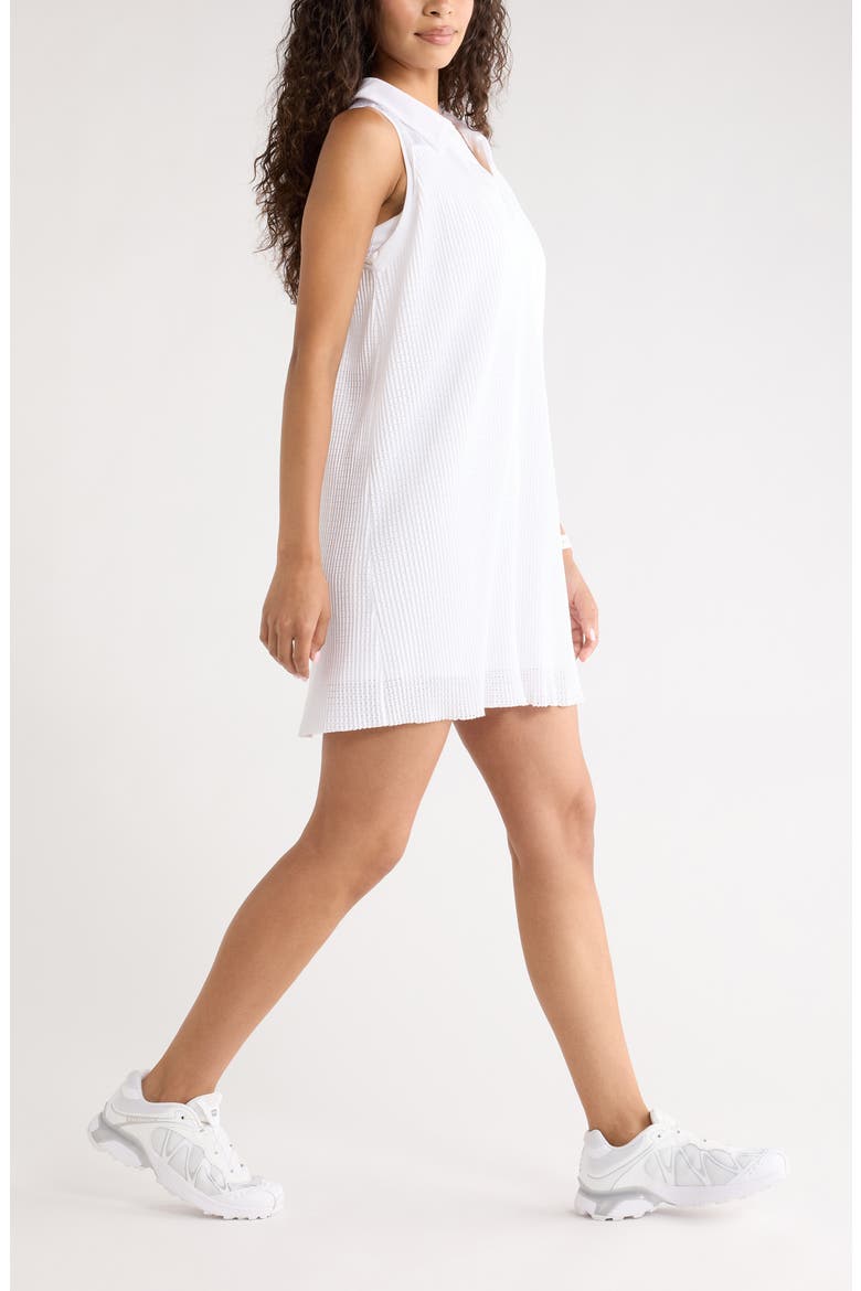 Pleated Mesh Dress, Alternate, color, WHITE